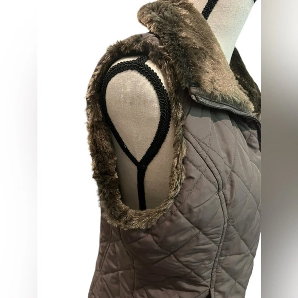 Weatherproof garment company reversible faux fur full zip up vest brown winter - Picture 9 of 16